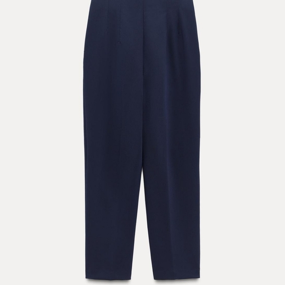 NWT ZARA HIGH WAISTED BLACK NAVY PANTS SZ XS - Picture 4 of 8